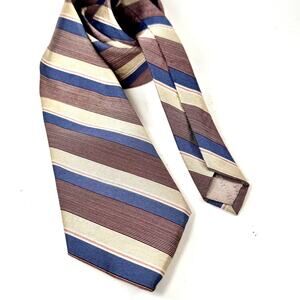 Vintage Christian Dior Neck Tie‎ Blue With Pink Stripes 90s